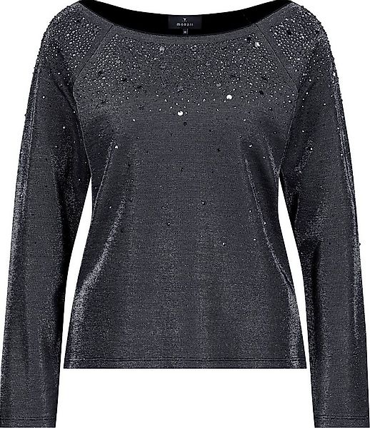 Monari T-Shirt lang und glitzernd Glitzernde Details mit Strass, Pailletten günstig online kaufen