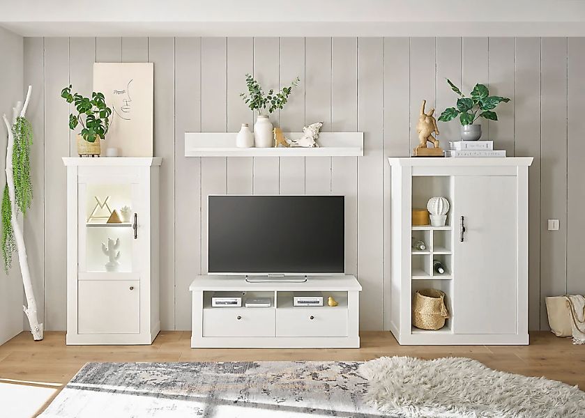 Home affaire Wohnwand "RAVENNA" 4 Stk. tlg. im romantischen Landhausstil, G günstig online kaufen