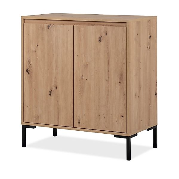 Furn.Design Kommode Eiche Artisan 81 x 87 cm 2-türig Stauraum Modern Bastia günstig online kaufen