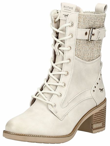 Mustang Shoes Schnürstiefelette "Mustang Shoes Stiefelette Lederimitat/Text günstig online kaufen