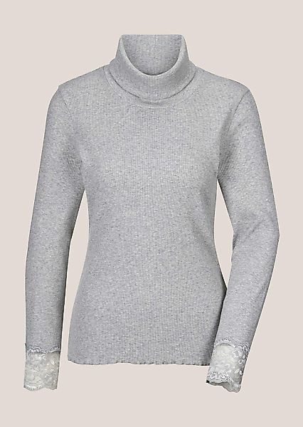 MADELEINE Langarmshirt "Rollkragenshirt Elegantes Basicshirt mit Spitze, Ro günstig online kaufen