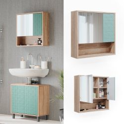 Vicco Badezimmerspiegelschrank Agasta, Mintgrün/Sonoma, 54 x günstig online kaufen