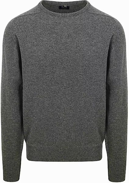 William Lockie O-Auschnitt Pullover Lammwolle Grau - Größe L günstig online kaufen