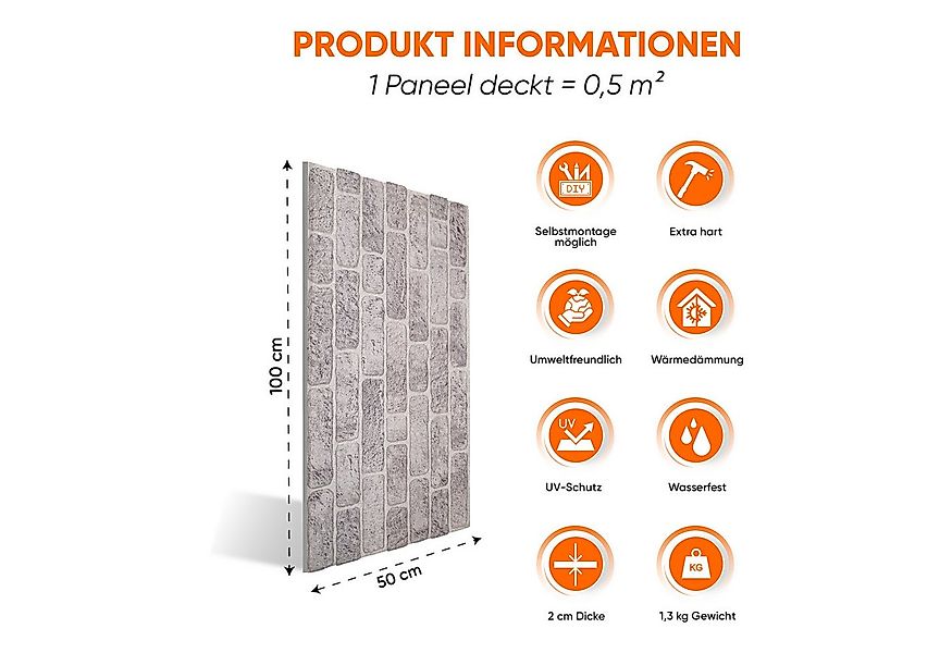 IZODEKOR 3D Wandpaneel IZODEKOR Wandverkleidung Steinoptik Styropor 3D Wand günstig online kaufen