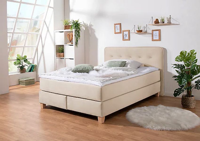 Home affaire Boxspringbett »Fargo« in Überlänge 220 cm, mit Topper, 3 Ausfü günstig online kaufen