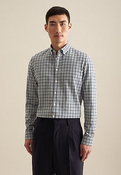 seidensticker Flanellhemd "Shaped" Shaped Langarm Button-Down-Kragen Karo günstig online kaufen