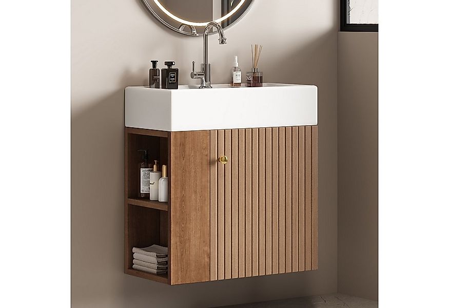 Flieks Waschtisch (1-St., Badschrank Badezimmermöbel wandhängend), Waschbec günstig online kaufen