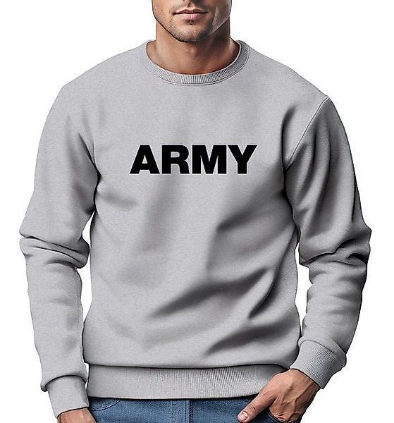 Neverless Sweatshirt Sweatshirt Herren Aufdruck Army Print Rundhals-Pullove günstig online kaufen