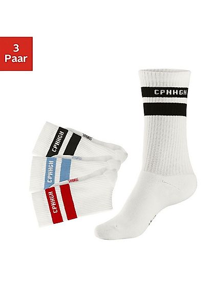 Copenhagen Studios Tennissocken (Packung, 3-Paar) mit Streifendesign und Vo günstig online kaufen
