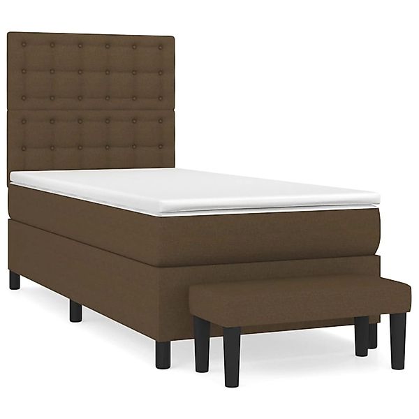 vidaXL Boxspringbett mit Matratze Dunkelbraun 90x200 cm Stoff1468724 günstig online kaufen