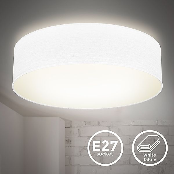 B.K.Licht Deckenleuchte Stoff-Deckenlampe Ø38cm 2-fammig E27 günstig online kaufen