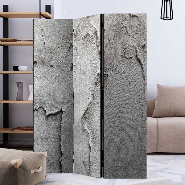 Umkleide Paravent in Beton Optik Kratzputz Motiv günstig online kaufen