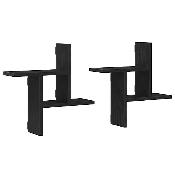 vidaXL Wandregale 2 Stk Schwarz Eichen-Optik 38x12x38cm Holzwerkstoff 86806 günstig online kaufen