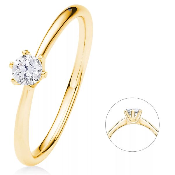 ONE ELEMENT Diamantring "0.2 ct Diamant Brillant Ring aus 585 Gelbgold", Da günstig online kaufen