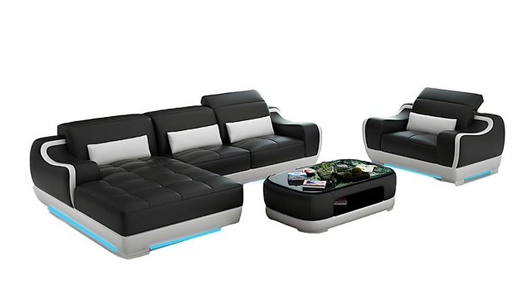 Xlmoebel Ecksofa Neuzeitliches Ecksofa aus Leder mit Sessel und Wohnlandsch günstig online kaufen