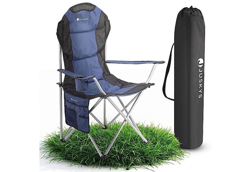 Juskys Campingstuhl Lido, leicht und stabil, bequeme Rückenlehne, mit Armle günstig online kaufen