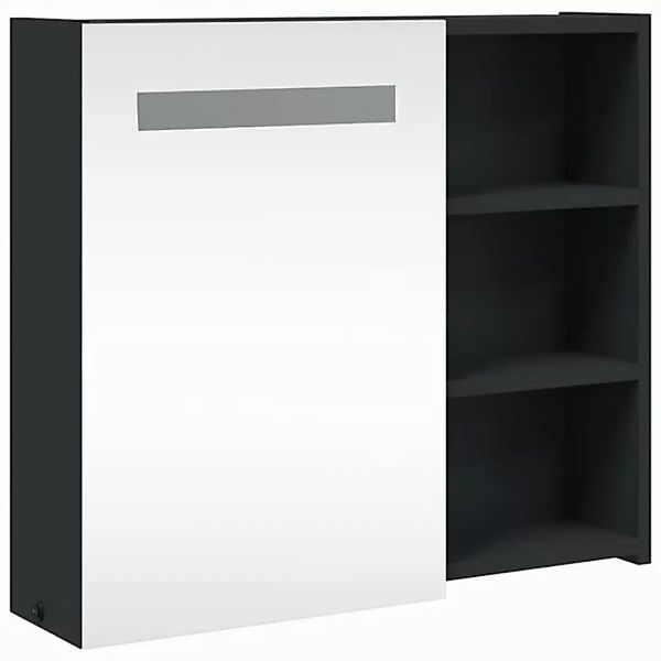 vidaXL Spiegelschrank Spiegelschrank mit LED-Beleuchtung Schwarz 60x13x52 c günstig online kaufen