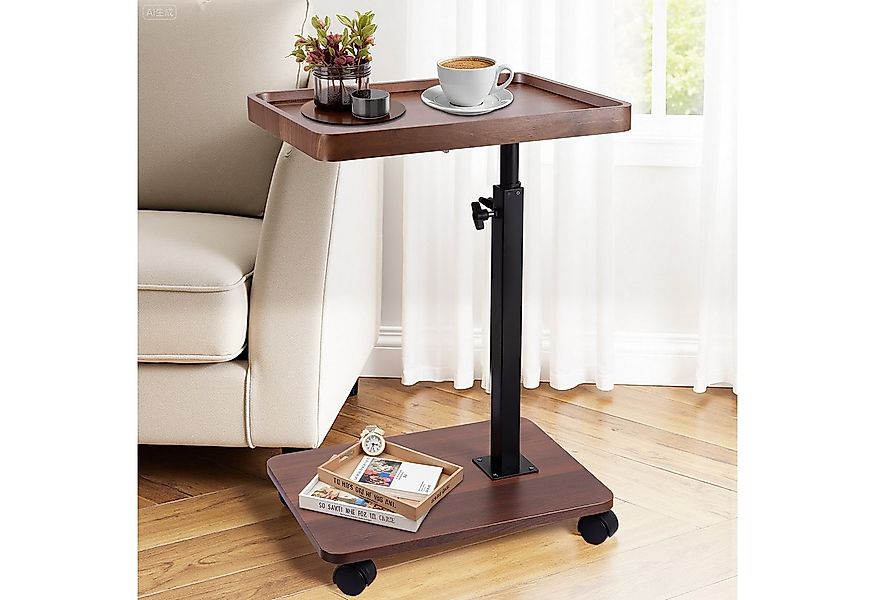 BlingBin Beistelltisch C Form Höhenverstellbar mit Rollen, Tisch Sofatisch günstig online kaufen