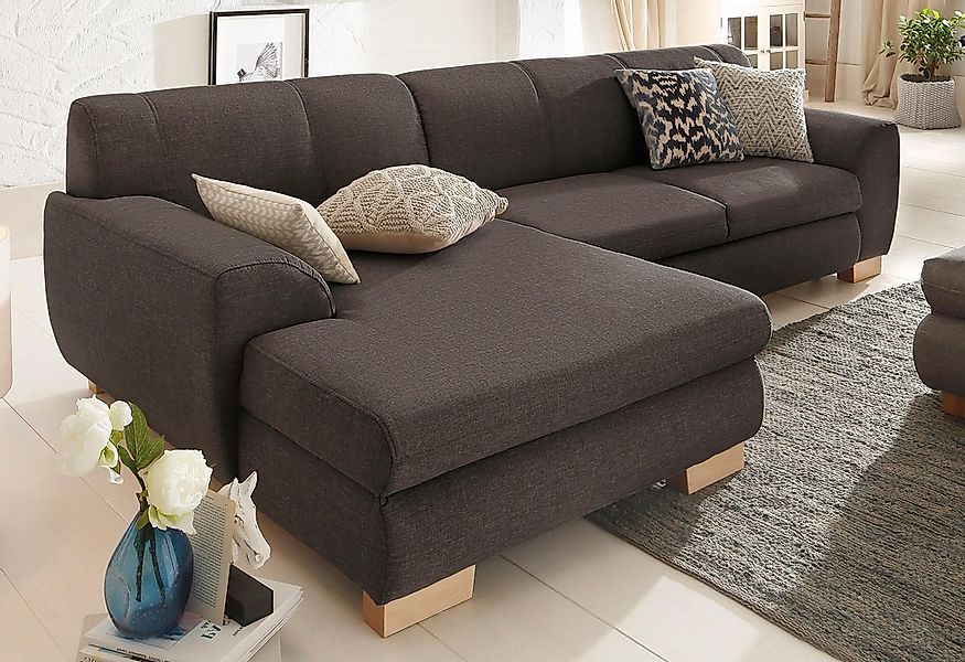 Home affaire Ecksofa "Nika L-Form", Polsterecke, Struktur fein oder Melrose günstig online kaufen