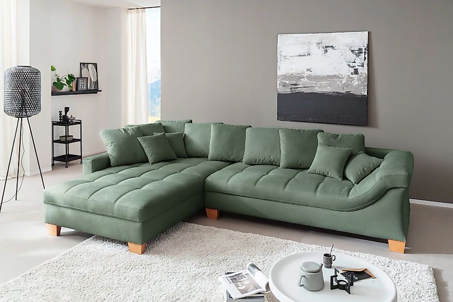 Mr. Couch Ecksofa "Bologna, L-Form, mit Holzfüßen", wahlweise mit Kaltschau günstig online kaufen
