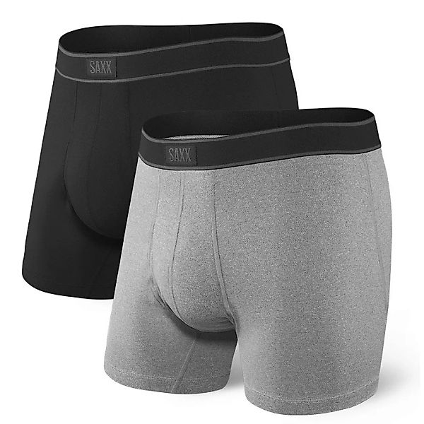 Saxx Underwear Daytripper Fly Boxer 2 Einheiten L Black / Graphite Heather günstig online kaufen