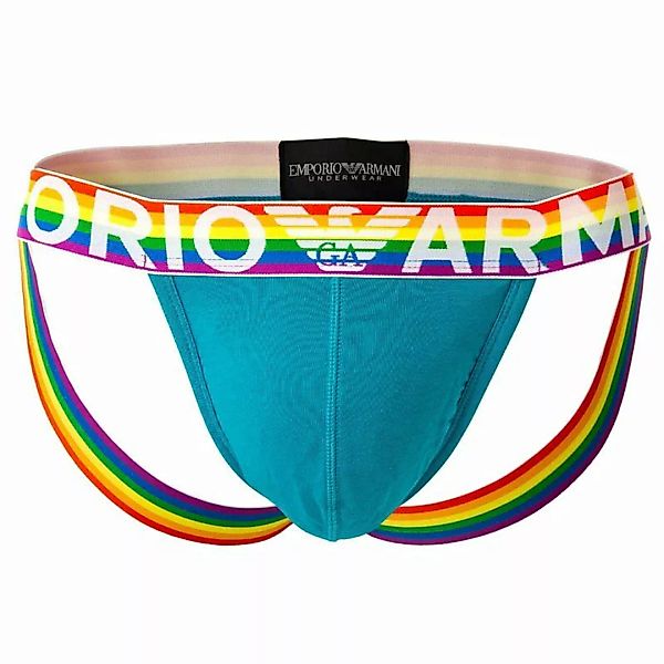 EMPORIO ARMANI Herren Jockstrap - Pride, Logo-Bund, Geschenkverpackung Blau günstig online kaufen
