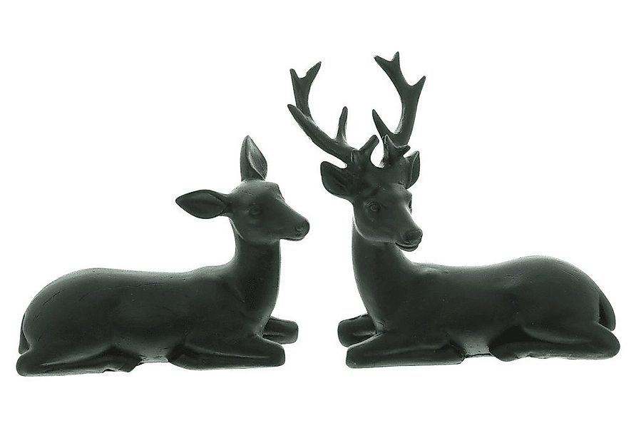 Home-trends24.de Dekofigur Hirsch Schwarz liegend Paar Tisch Deko Herbst We günstig online kaufen