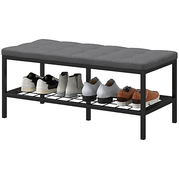 HOMCOM Schuhbank Schuhschrank mit gepolstertem Kissen und Regal, Eingangsba günstig online kaufen