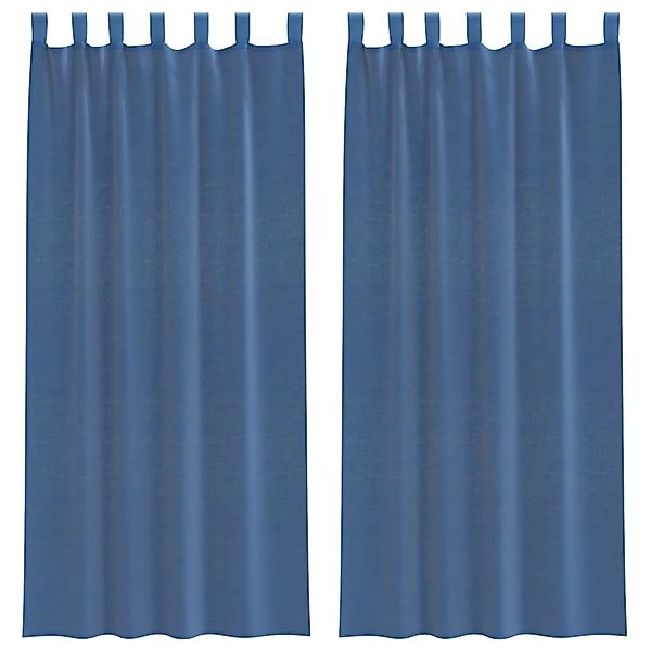 vidaXL Voile Vorhänge mit Schlaufen 2 Stk Königsblau 140x245 cm 4102304 günstig online kaufen