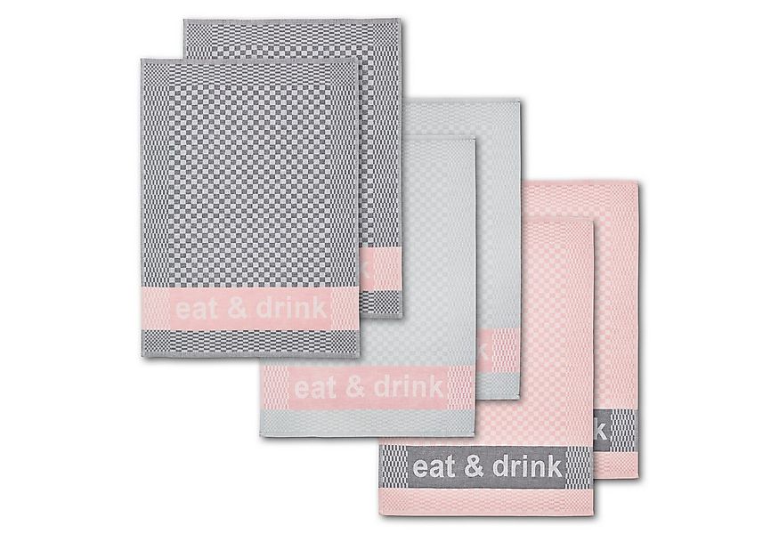 Dyckhoff Geschirrtuch Eat & Drink, Maße je Tuch ca. 50x70 cm, (Set, 6-tlg), günstig online kaufen