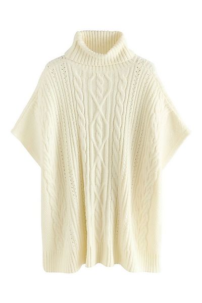 Next Strickponcho Rollkragenponcho mit Zopfmuster (1-tlg) günstig online kaufen
