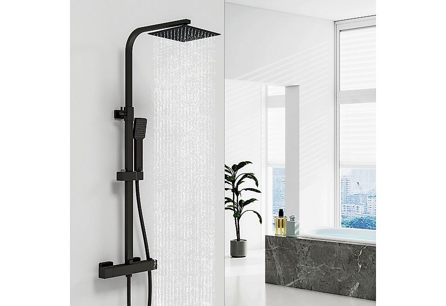 Aica Sanitär Duschsystem 38°C Thermostat-Duschset mit Regendusche & Handbra günstig online kaufen
