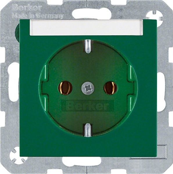 Berker SCHUKO-Steckdose gn/gl m.Beschriftungsfeld 47508903 - 47508903 günstig online kaufen