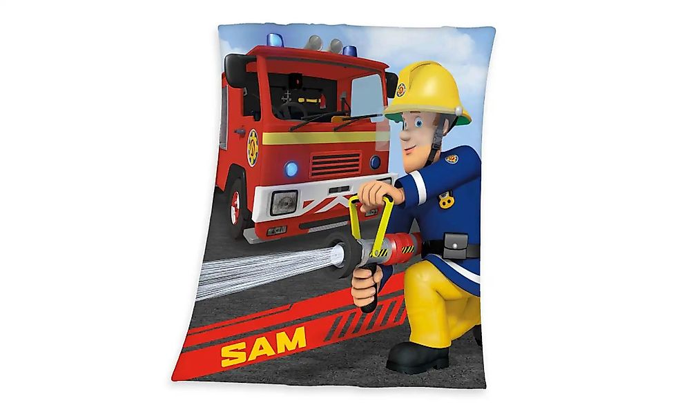 Herding Plaid  Feuerwehrmann Sam ¦ mehrfarbig ¦ Fleece ¦ Maße (cm): B: 130 günstig online kaufen