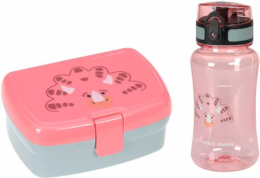 LÄSSIG Lunchbox »About Friends, Dino rose« Set, 2 Stk. tlg. mit Trinkflasch günstig online kaufen