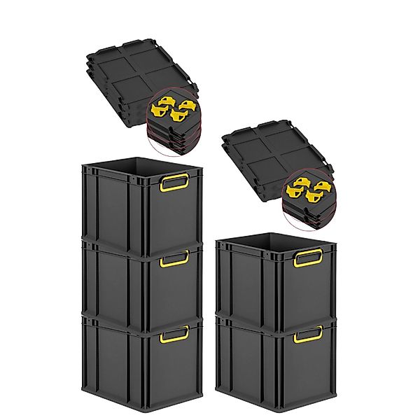 PROREGAL SparSet 5x Eurobox Nextgen Color Mit Auflagedeckel HxBxT 32x30x40c günstig online kaufen