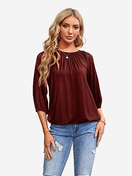 Imily Bela T-Shirt Damen 3/4-Ärmel Plissierte Bluse (Packung, 1-tlg., 1per- günstig online kaufen