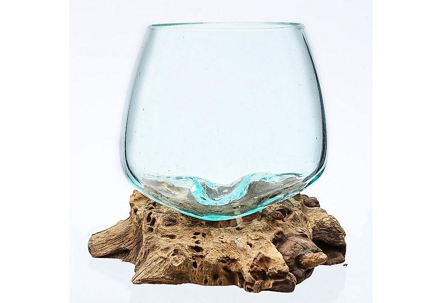 MARELIDA Dekoschale Glasschale Wurzelholz Glasvase Wurzelschale Unikat D: 1 günstig online kaufen