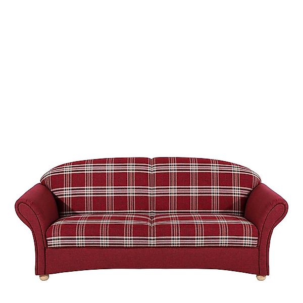 Rot kariertes Dreisitzer Sofa im Landhausstil 202 cm breit günstig online kaufen