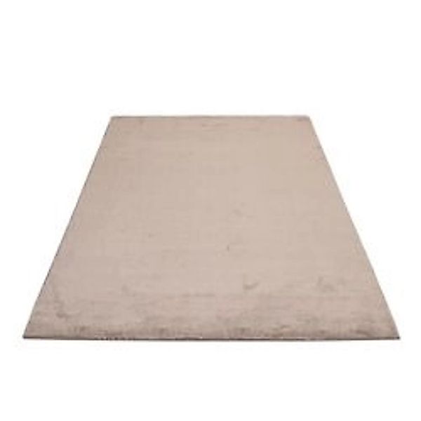 payé Teppich Uni Hochflor Samtweich 200x290 cm Taupe günstig online kaufen