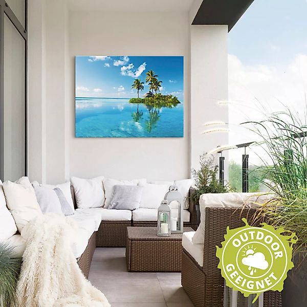 Artland Wandbild "Tropisches Paradies - Insel Palmen Meer", Amerika, (1 St. günstig online kaufen