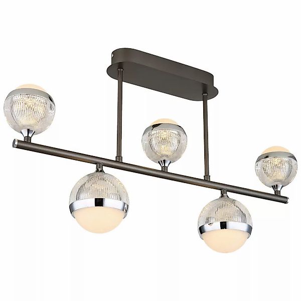 GLOBO LED-Deckenleuchte Chrom titanfarbig transparent Acryl Aluminium Metal günstig online kaufen