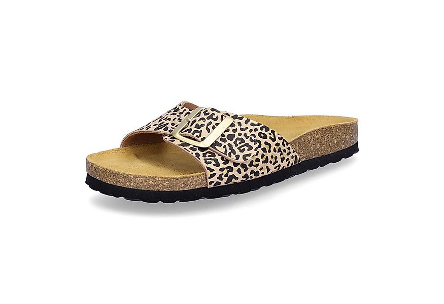 MIDS MONA Damen Pantolette leo Animalprint, Einriemer mit Lederfußbett, Kor günstig online kaufen
