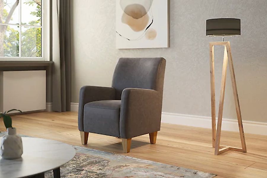 Home affaire Sessel »Viva«, mit Federkern, mit Eichenfüßen günstig online kaufen