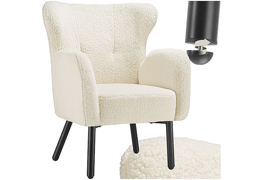 tectake Relaxsessel Sessel, dick gepolstert, mit Bouclé-Bezug günstig online kaufen