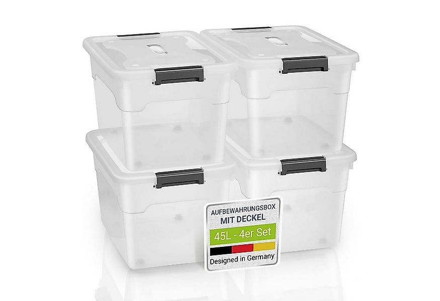 Juskys Aufbewahrungsbox (4 St), mit Rollen, stabil, verschließbar und pfleg günstig online kaufen