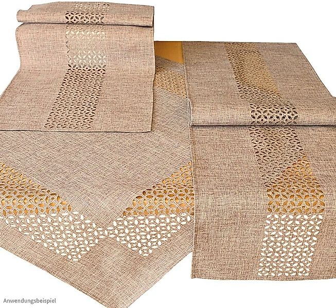 matches21 HOME & HOBBY Tischdecke Tischläufer Durchbrochene Ornamente dunke günstig online kaufen