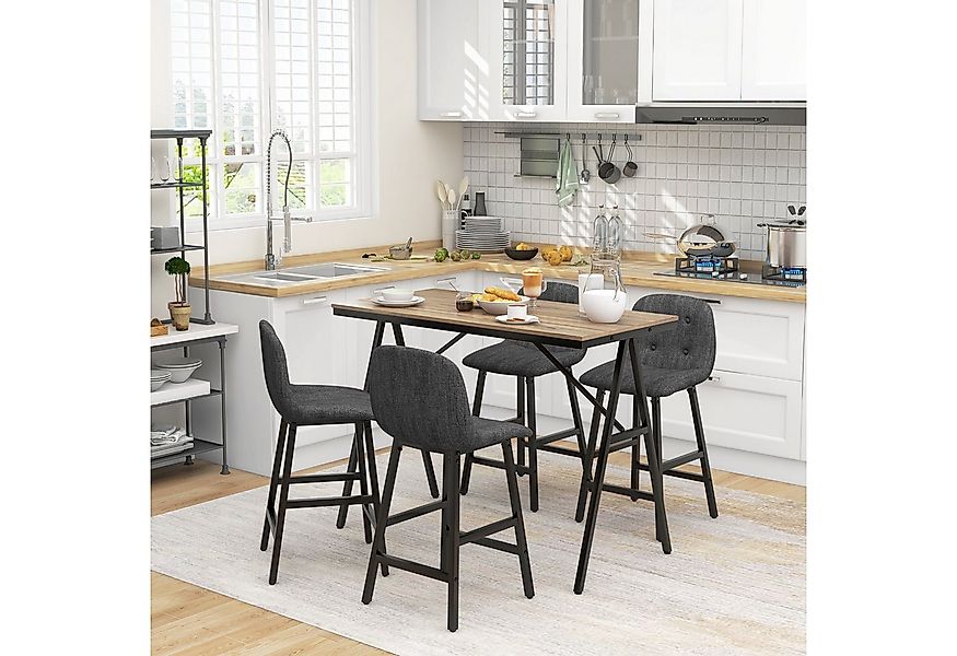 HOMCOM Bargruppe Küchentisch, Bistrotisch mit 4 Stühlen, Bartisch Set für K günstig online kaufen