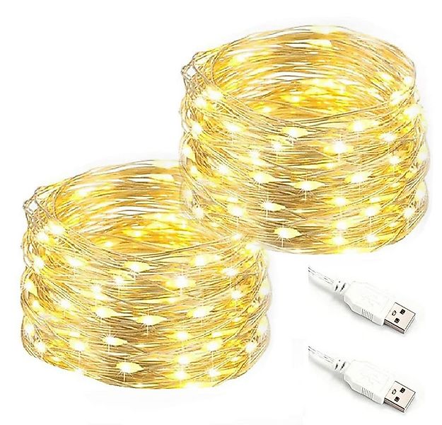 Salcar LED-Lichterkette 10m LED Lichterkette Outdoor Indoor USB Kupferdraht günstig online kaufen