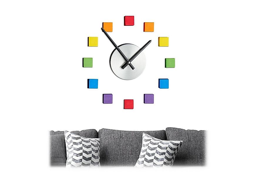 relaxdays Wanduhr DIY bunt günstig online kaufen